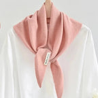 100% Australian Wool Knitted Triangle Scarf Shawl Women's Autumn  Winter Warm Neck Protection Scarf Decorative  Small Scarf