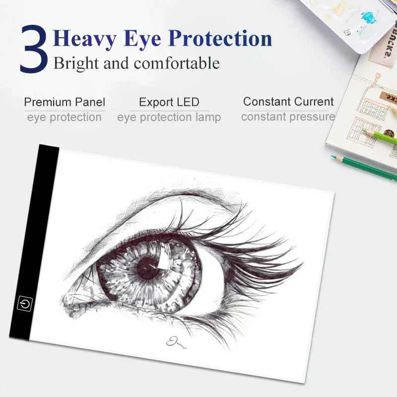 LED Drawing Copy Pad 3-Level Dimmable Light Tracing Board for Kids