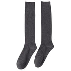 Women’s Solid Color Knee High Socks Long Fashion Casual Preppy Style Stockings Female School Kawaii Cotton Comfy Trendy Socks