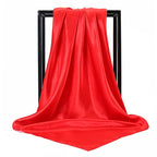 Luxury Brand Silk Scarf Women Satin Solid color Hijab Scarves Muslim Pareo Bandana Female Shawl Wrap Headband Foulard 90*90cm
