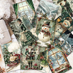 32pcs, green retro nostalgic Christmas postcards, birthday/anniversary gifts, collectible, giftable, and mailable