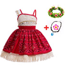 Disney New Moana Dress Costumes Kids Girl Cosplay Toddler Movie Ocean Adventure Infant Frock Halloween Party With Chick Clothes