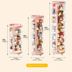 Transparent Doll Storage Box Plush Toy Organization Toy Storage Tube DIY Zipper Bins Kid Christmas Gift Children's Toy Organizer