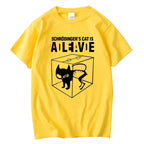 Men's T-shirt Top Quality Cotton Blend Schrodinger's Cat Print Short Sleeve Men T Shirt Casual The Big Bang Theory Mens Tshirt