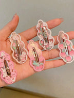 10Pcs Cute Pink Rabbit Hair Clip, Bangs Clip,Side Hair Clip,Hair Accessories,Suitable For Daily Use,School Stuff,Pink Hair Clips