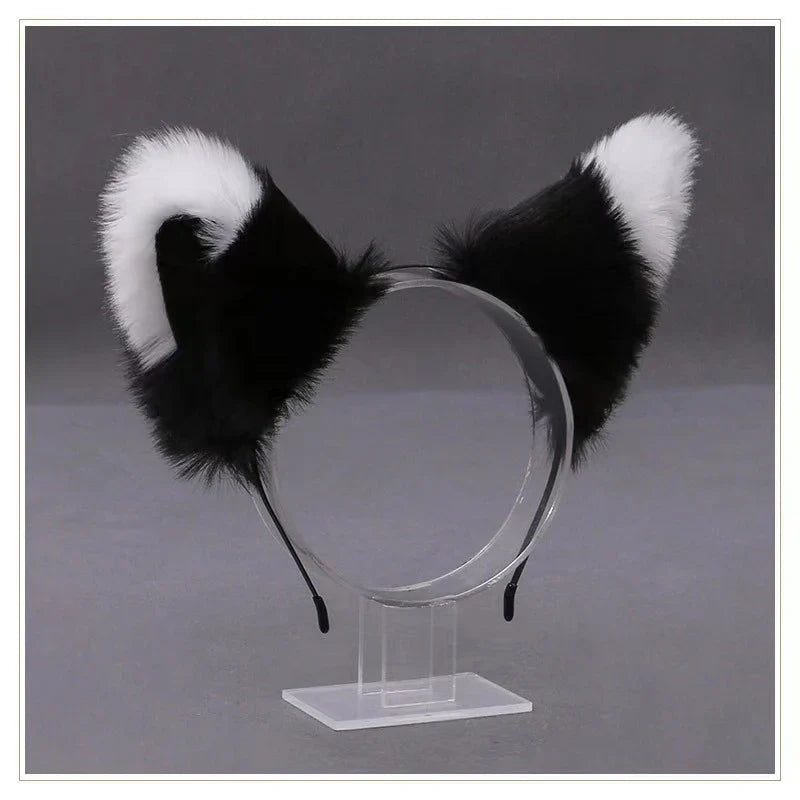 Lolita Animal Cat Fox Ear Hair Hoops Cosplay Girls Halloween Anime Headbands Headwear Hair Accessories