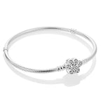 Original 925 Silver Bracelets Four Leaf Clover Butterfly Heart Bracelet Fit DIY Charms Beads Fashion Jewelry 17-20CM