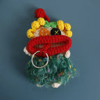 Funny Fruit Sausage Mouth Crochet Keychain Key Holder