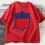 Bad Bunny Football Printed Tshirts Men Women Short Sleeeve Tshirt Printed Graphic T Shirts High Quality T-shirt Men's Clothes