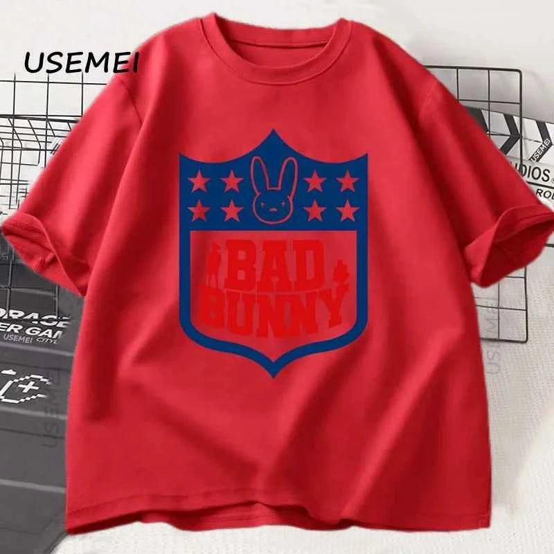 Bad Bunny Football Printed Tshirts Men Women Short Sleeeve Tshirt Printed Graphic T Shirts High Quality T-shirt Men's Clothes