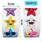500PCS/Roll Colorful Star Stickers For Kids Reward School Classroom Adhesive Star Stickers For Teachers Parents DIY Craft