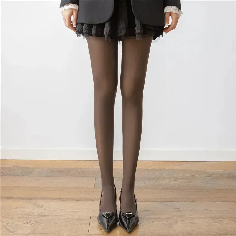 Trendix New Red Stockings Women Bodycon Super Elastic See Through Lace Pantyhose Autumn Sexy Slim Elegant Burgundy Tights Winter