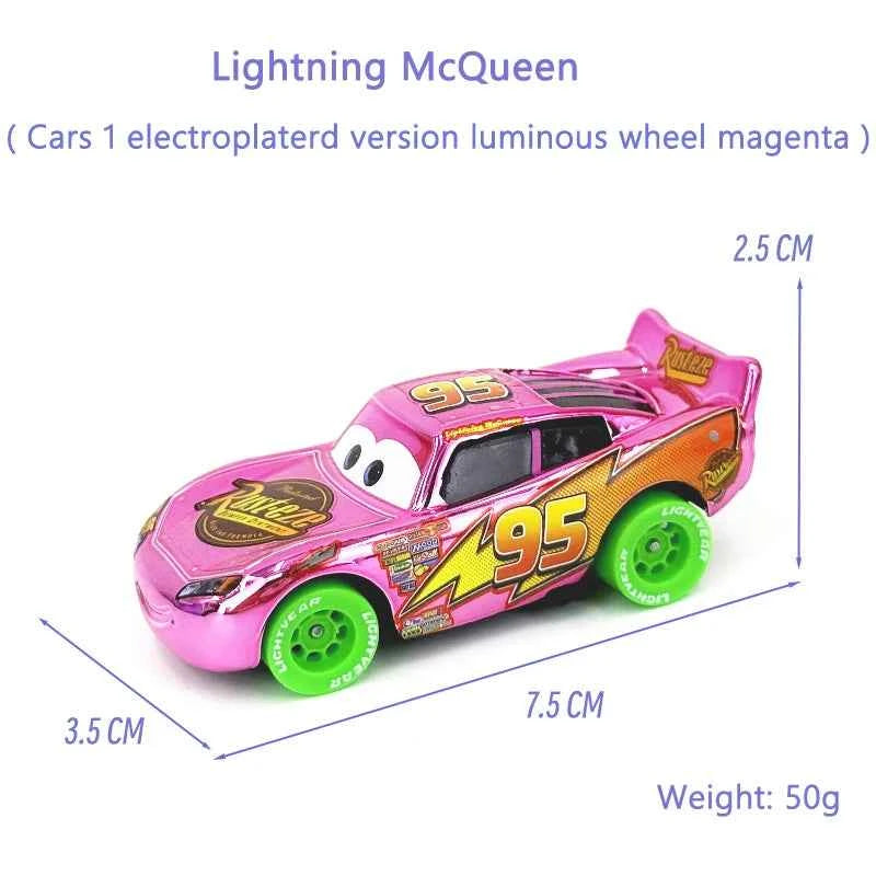 Disney Pixar Cars Piston Cup Racer Lightning McQueen Plated Version Magenta Color Alloy Diecast Model Toy Cars Children's Gift