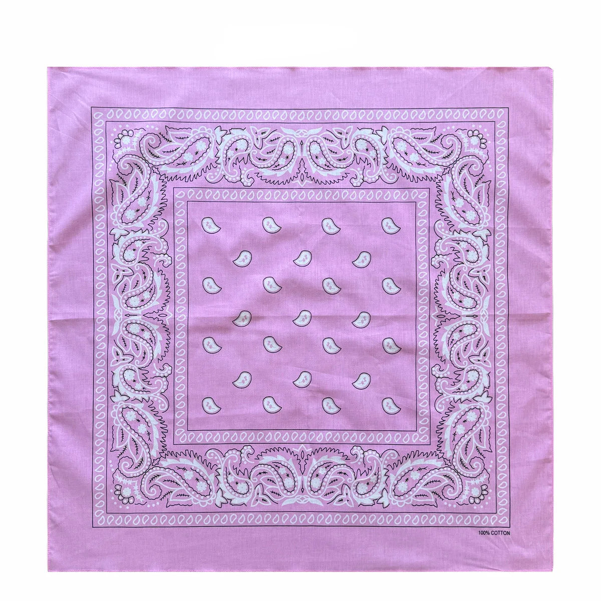 70CM Oversized Hip Hop Amoeba Cashew Cotton Square Bandana Scarf Headband Black Paisley Gifts For Men/Boys/Girls