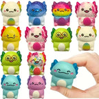 .12/24PCS Kids Adult Mini Kawaii Newt Cute Stress Relief Squeeze Toys Random Slow Rising Toy Carnival Goodie Party Send Gift