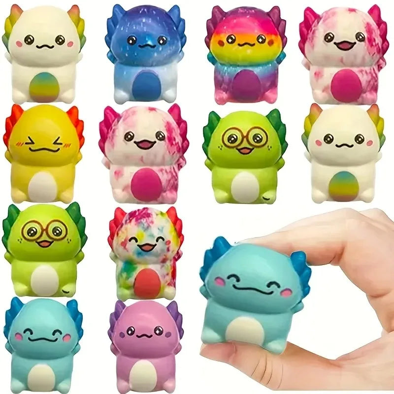 .12/24PCS Kids Adult Mini Kawaii Newt Cute Stress Relief Squeeze Toys Random Slow Rising Toy Carnival Goodie Party Send Gift
