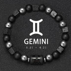 12 Constellation Zodiac Bracele Signs Beads Couples Bracelet Square Volcanic Stone Elastic Charm Bracelet for Women Men Gift