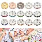 30pcs/lot 12mm Wave Side Rhinestone Spacer Beads Colorful Crystal Metal Rondelle for Jewelry Making Diy Crafts Accessories