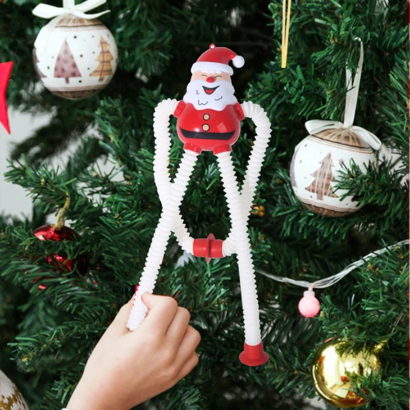 1/4pcs Santa Claus toys Retractable decompression toys Santa Claus/Snowman/Elk/Gingerbread  Perfect for Christmas Decoration