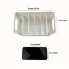 1pc Clear Plastic Seasoning Storage Box with Adjustable Divider | Versatile Kitchen Organizer for Spices, Snacks and Small Items