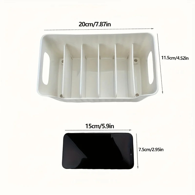 1pc Clear Plastic Seasoning Storage Box with Adjustable Divider | Versatile Kitchen Organizer for Spices, Snacks and Small Items