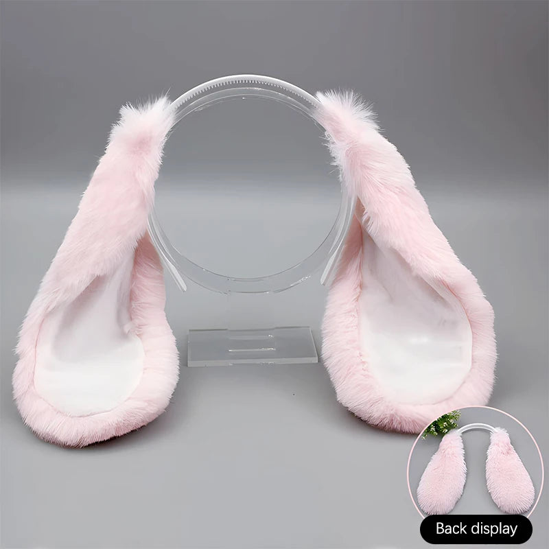 1PC Cute Bunny Ears Headband Plush Rabbit Hair Hoop Headwear Cosplay Costume Hair Accessories For Adults Party