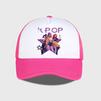 K-POP Girl Group Printed Mesh Cap, Breathable Summer Baseball Cap, Adjustable Unisex Sun Hat, Perfect for K-Pop Fans