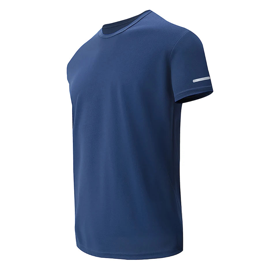 2/4/6-Pcs Four Seasons Men's Solid Color Round Neck Short Sleeve Top With Printed Cuffs Youth Sports And Leisure Fashion T-Shirt