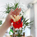 Burger & Fries Plush Keychain Set Cute Bag Charm Collection