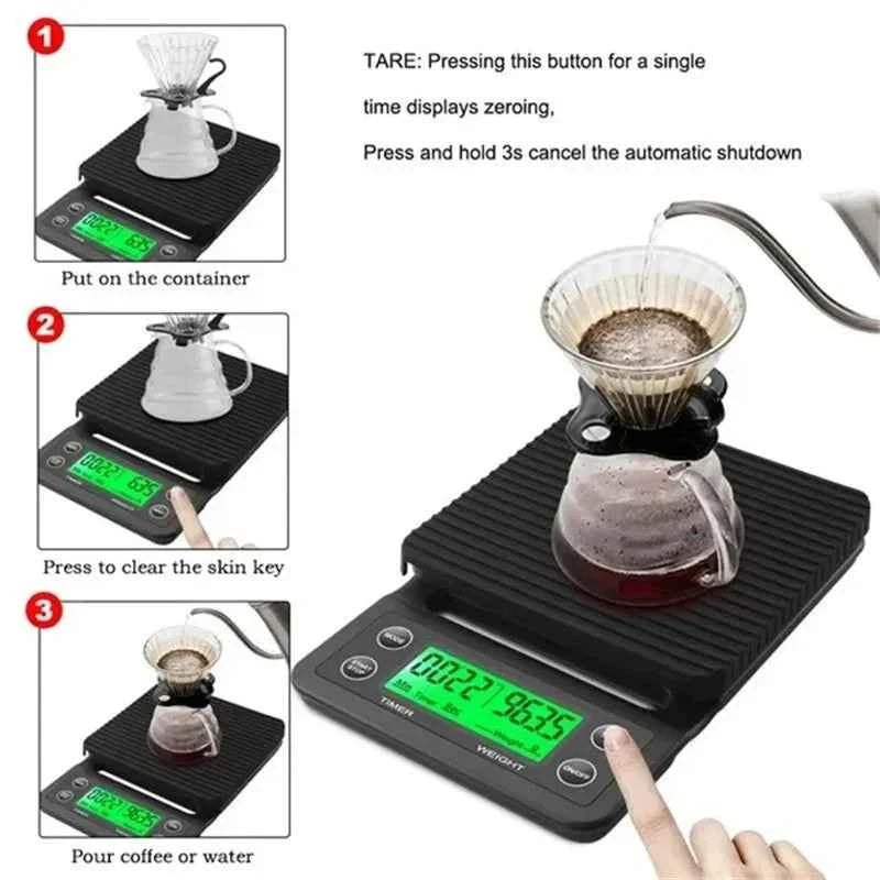 High Precision Coffee Scale with Timer Digital Kitchen Food Scale