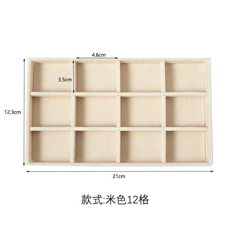 Plush Jewelry Storage Tray, Detachable Tray, Earrings, Earrings, Rings, Necklaces, Storage Tray, Drawer, Partition Tray
