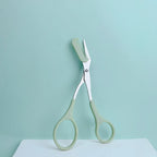 Pink Eyebrow Trimming Scissors – Built-In Comb Grooming Tool