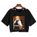 Demon Slayer T Shirt Nezuko Tshirt Women Kimetsu No Yaiba Crop Top Tees Japanese Anime Tanjirou Kamado Tops Manga T-shirt Female