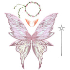 Butterfly Fairy Elf Costume Wing Princess Angel Wing Ears Star Fairy Stick Garland Set Halloween Cosplay Party Photography Props