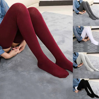 Women's Sexy Soild Color Long Stockings Women over Knee Thigh High over the Knee Stockings Lolita Ladies Warm Knee Socks