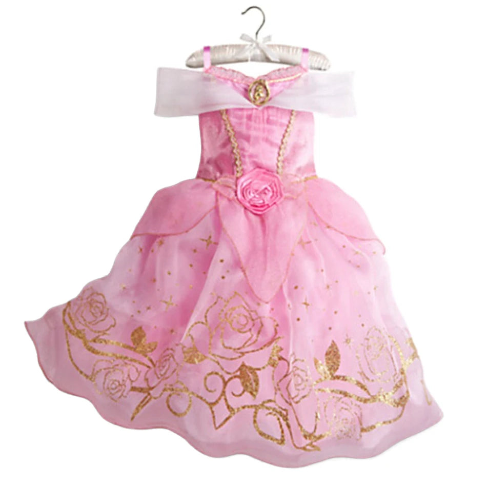 Girls Princess Dress Kid Cinderella Snow White Aurora Rapunzel Cinderella Halloween Costume Children Birthday Party Dress