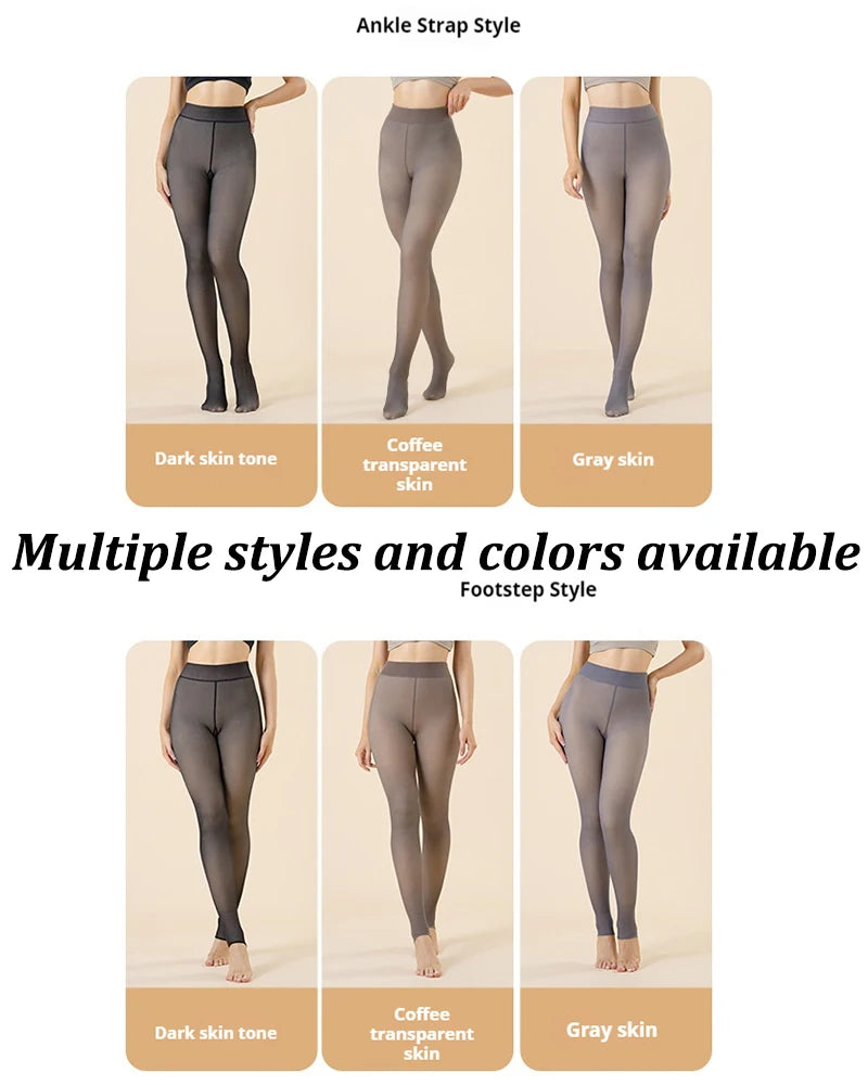 80g-300g Winter Women's Seamless Pantyhose Sexy Thermal Translucent Stockings High Elasticity Warm Legging Tights Female
