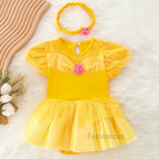Baby Romper Tutu Dress with Headband Infant Baby Girl Princess Clothes Cute Design Kids Dress Halloween Party Costumes Outfit