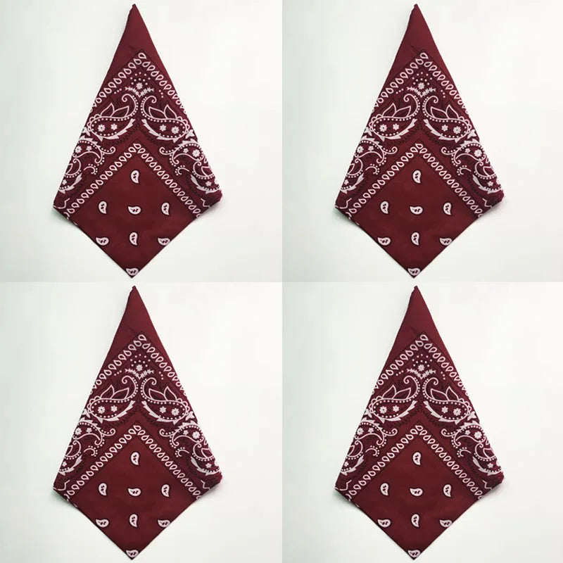 1/4/9pcs Men Women Bandana Hairband Cowboy Mens Biker Sports Headwear Wrist Hairwrap Single Sided Head Wrap Scarf Paisley