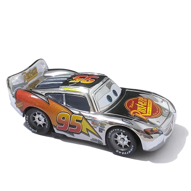 Disney Pixar Cars Piston Cup Racer Lightning McQueen Plated Version Magenta Color Alloy Diecast Model Toy Cars Children's Gift