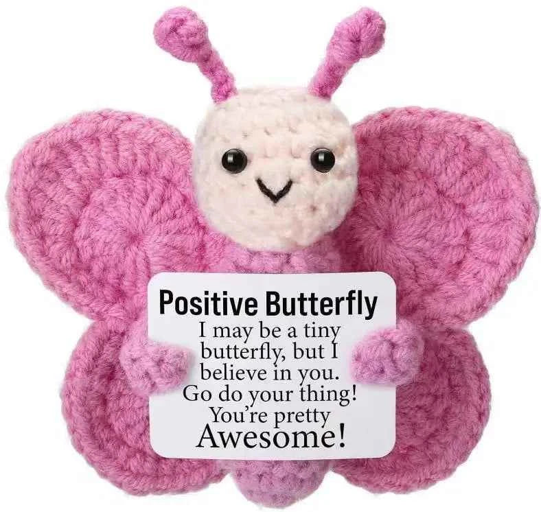Funny Crochet Positive Inspirational Emotional Support Owl Doll Home Room Decoration Handmade Knitted Owl Desktop Ornament Gift