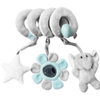 Newborns Spiral Hanging Activity Stroller Toy Baby Carseat Toy Black & White Lion Koala Rattle  for Crib Mobile Sensory Toy Gift