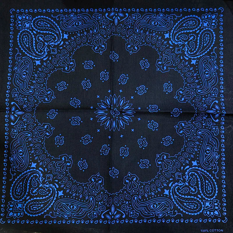 New Fashion Hip Hop 100% Cotton Bandana Square Scarf Gradient Color Paisley Headband Printed For Women/Men/Boys/Girls