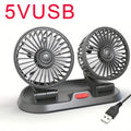 Car Fan 5V 12V 24V Car Cooling Fan 360° Adjustable Dual Head Air Fan USB 2Speeds Automotive Electric Fan For Dashboard RV Truck