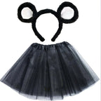 Animals  Children  Headband Tutu Skirt Tail Bow Kids  Girl Party Props Elephant Tiger Fox     Halloween Costume Cosplay