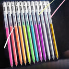 12 Color Large Capacity Needle Highlighter Fine Tip 0.5mm Gel Pen Drawing DIY Black Cardstock Drawing Marking Diary Doodling