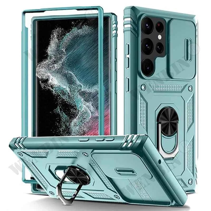 Case For Samsung S26 Ultra S25 S24 S23 Plus S25 FE A57 A56 A37 A36 A17 A16 5G Heavy Duty with Camera 360 Degree Kickstand Cover