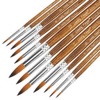 12/24/48pcs Paint Brushes Set Professional Paint Brush Round Pointed Tip Nylon Acrylic Brush For Acrylic Watercolor Oil Painting