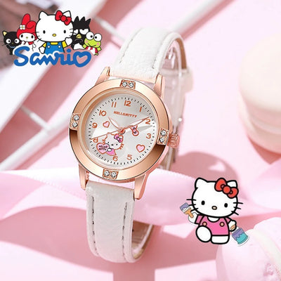 Sanrio Hello Kitty Watch Kawaii Kuromi Cinnamoroll Quartz Casual Fashion Melody WristWatch Women Kid Girl Children Gift