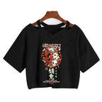 Demon Slayer T Shirt Nezuko Tshirt Women Kimetsu No Yaiba Crop Top Tees Japanese Anime Tanjirou Kamado Tops Manga T-shirt Female